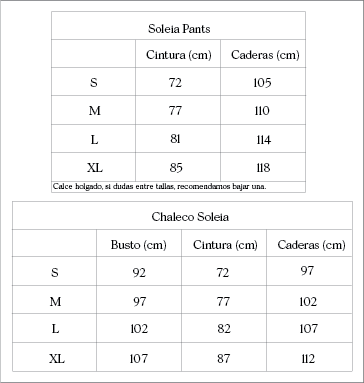 Guía de tallas Moss Dress